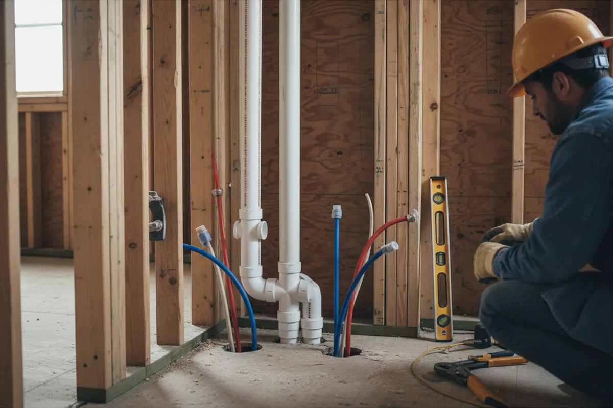 Drain and supply rough-in during Leak Detection in Bunkerville