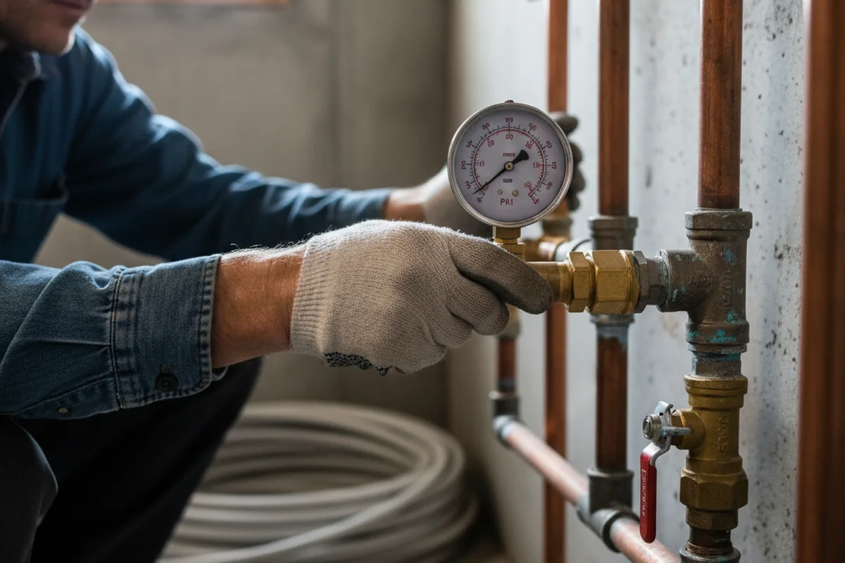 Pressure testing a repaired line during Water Line Repair in Bunkerville